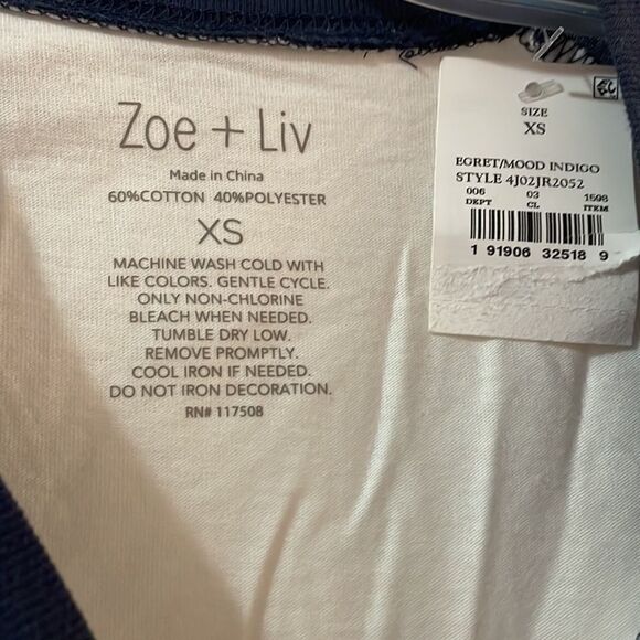 (5/$25) Zoe + Liv Smiley Face Best Life long sleeve raglan top - Picture 2 of 3